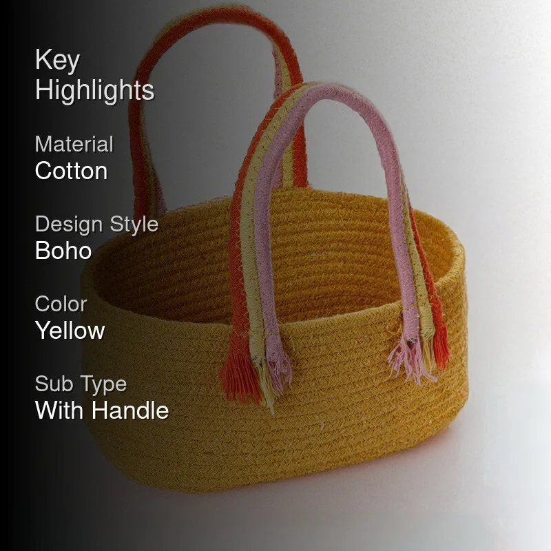 Tidy Twist Cotton Storage Basket Yellow media 2