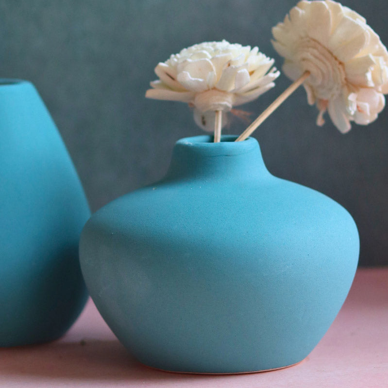Yelena Orla Ceramic Vase (Blue) - Two Piece Set media 5