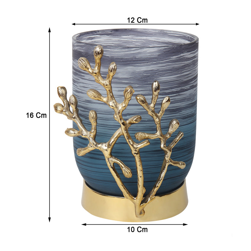 Roscoe Gemma Vase - Blue & Gold media 6
