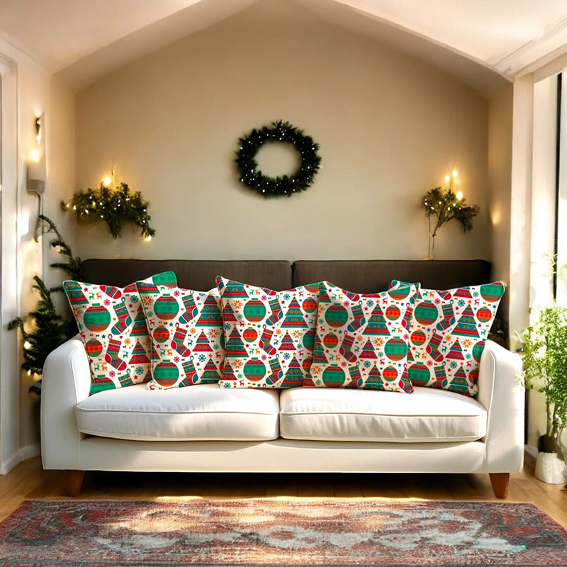 Baubles & Boughs Velvet Christmas Cushion Cover - Set Of Five media 2