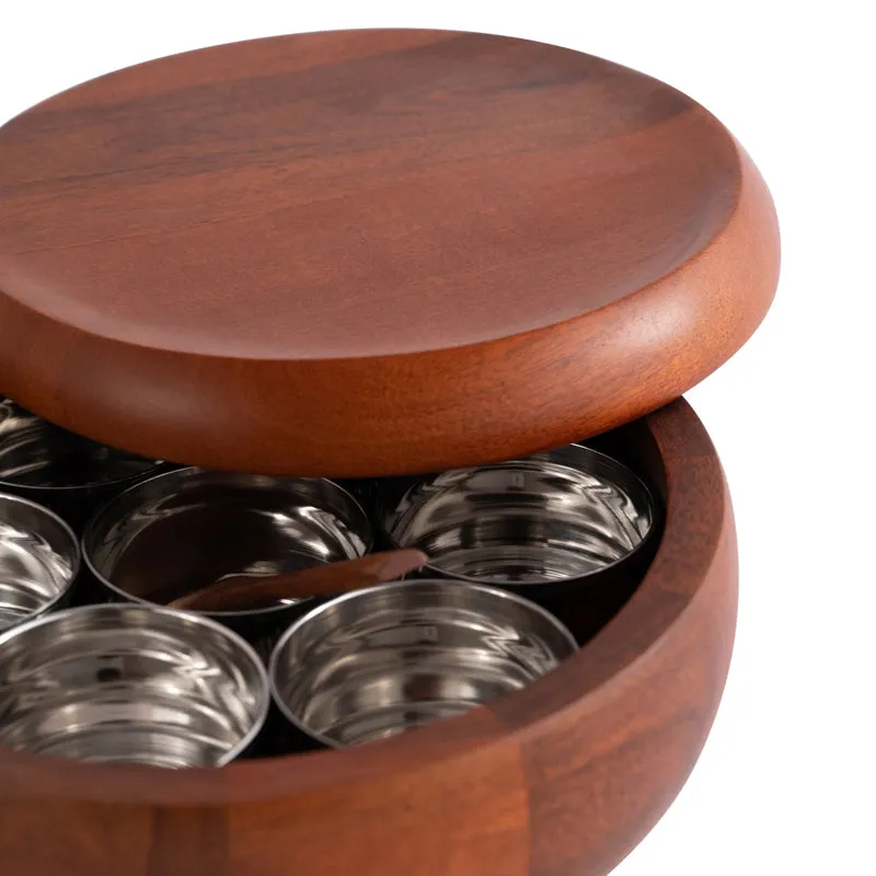 Rasrang Handcrafted Mango Wood Masala Box media 8