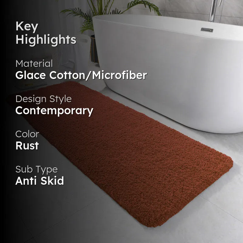 Nuo Luxe Micro Fiber Runner Rug - Rust media 2