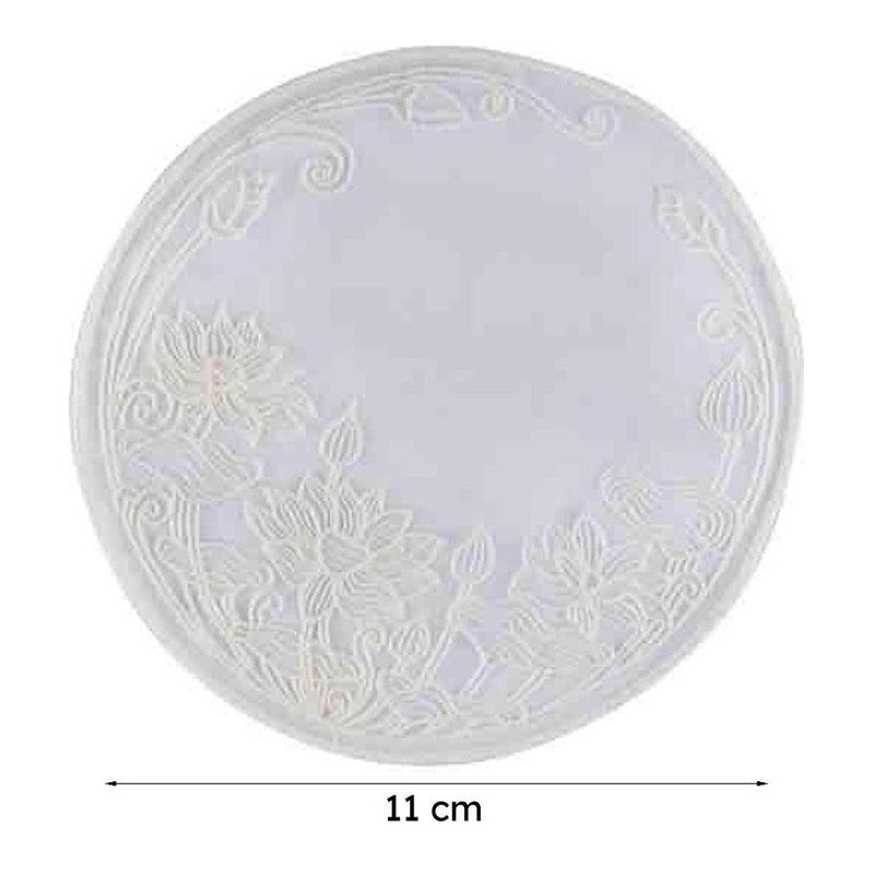 Embroidered French Doily Lotus Coasters - Set Of Six media 5