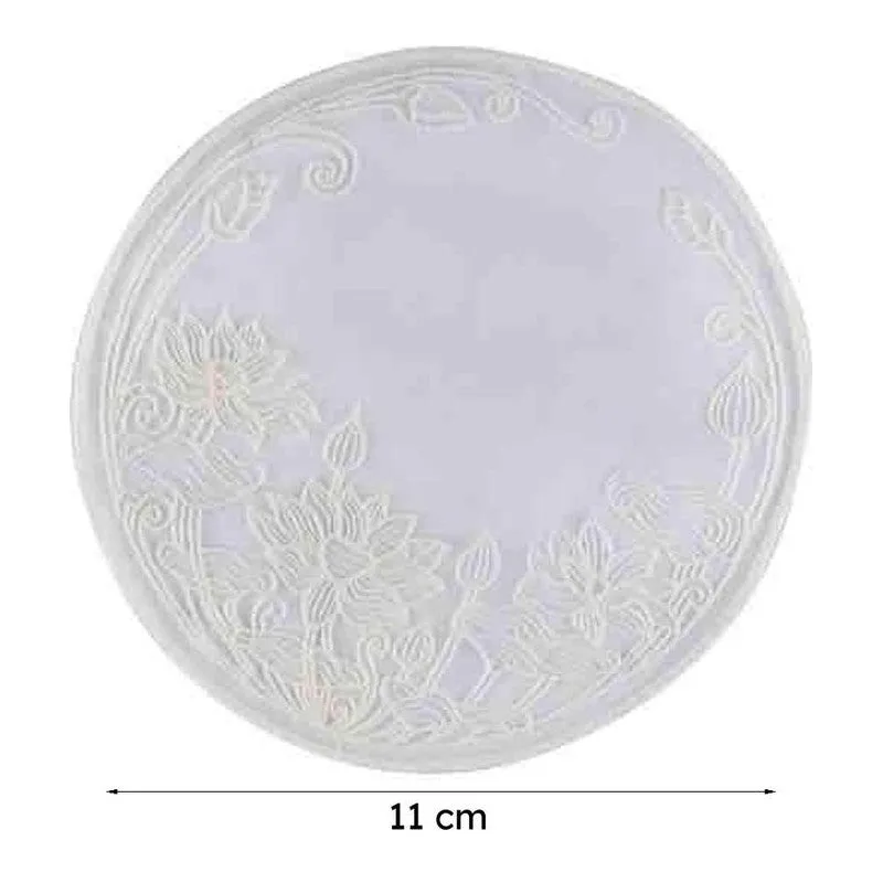 Embroidered French Doily Lotus Coasters - Set Of Six media 5