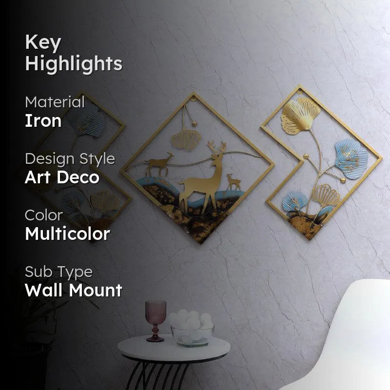 Deer Ethereal Metal Iron Wall Accent - Set Of Three media 2