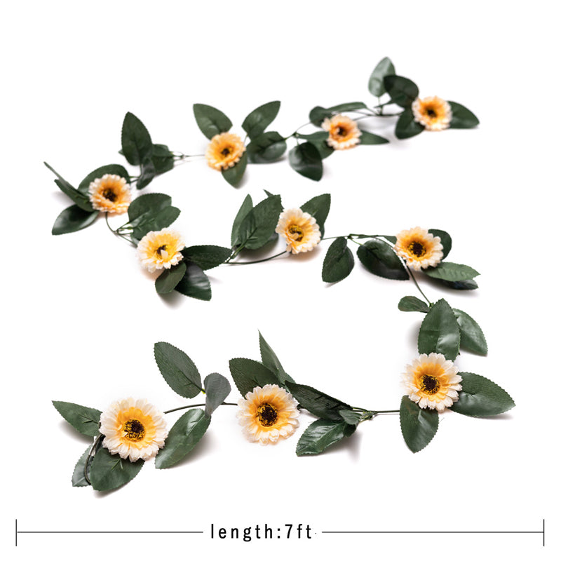 Fiora Artificial Gerbera Creeper (White-Yellow)  Set of Two media 7