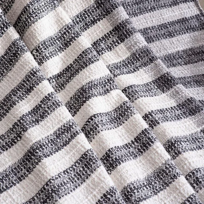 Trimo Stripe Woven Throw - Off White & Grey media 4