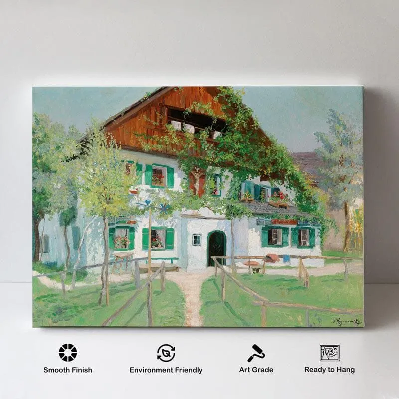 Farmhouse In Summer Light Canvas Painting - Jakob Koganowsky - Gallery Wrap media 4