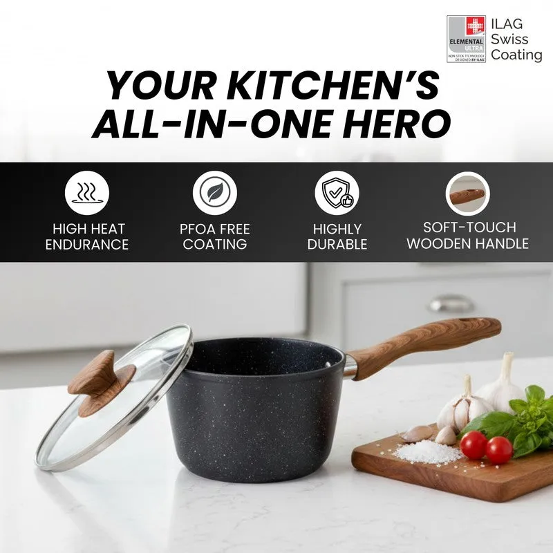 Salford Non Stick Saucepan with Lid (Black) - 16 CM media 8