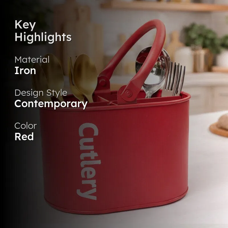 HomePlus Sturdy Cutlery Stand - Red media 2