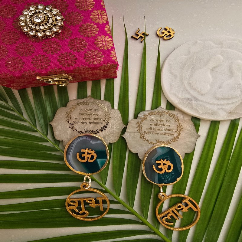 Veyra Om Shubh Labh Hanging Latkan - Set Of Two