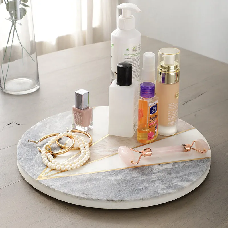 Elegra (Marble,Brass) Marble Serving Platter media 3