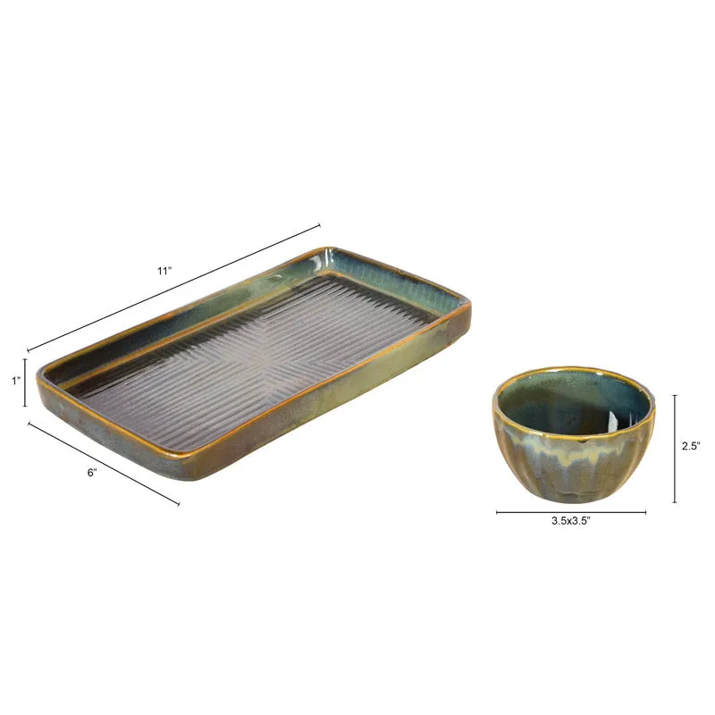 Infantof Ceramic Serving Bowl With Tray - Four Piece Set media 6