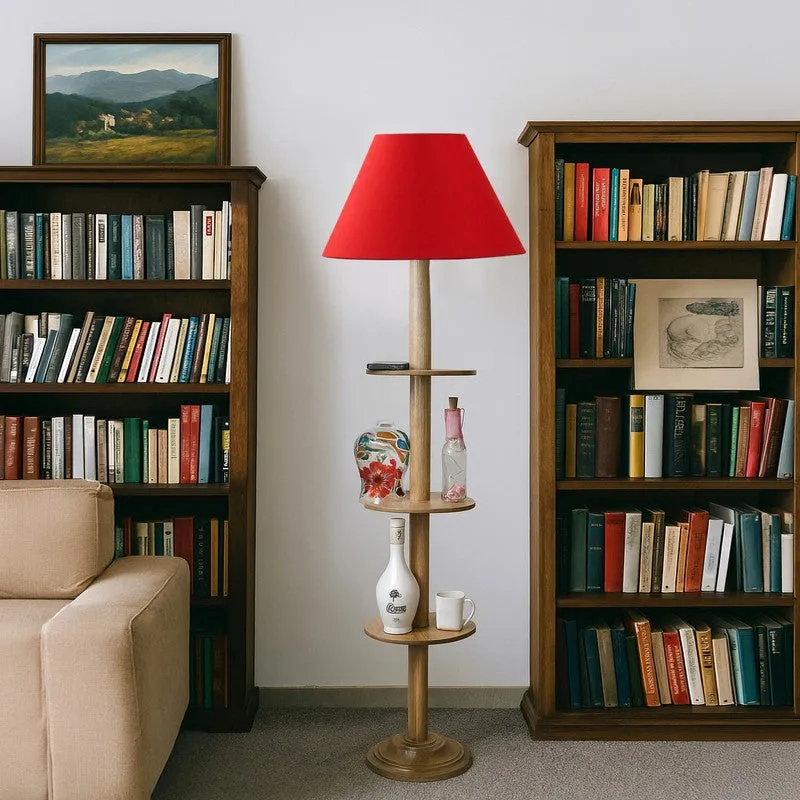 EclipseNova Light Wooden Floor Lamp - Red media 4