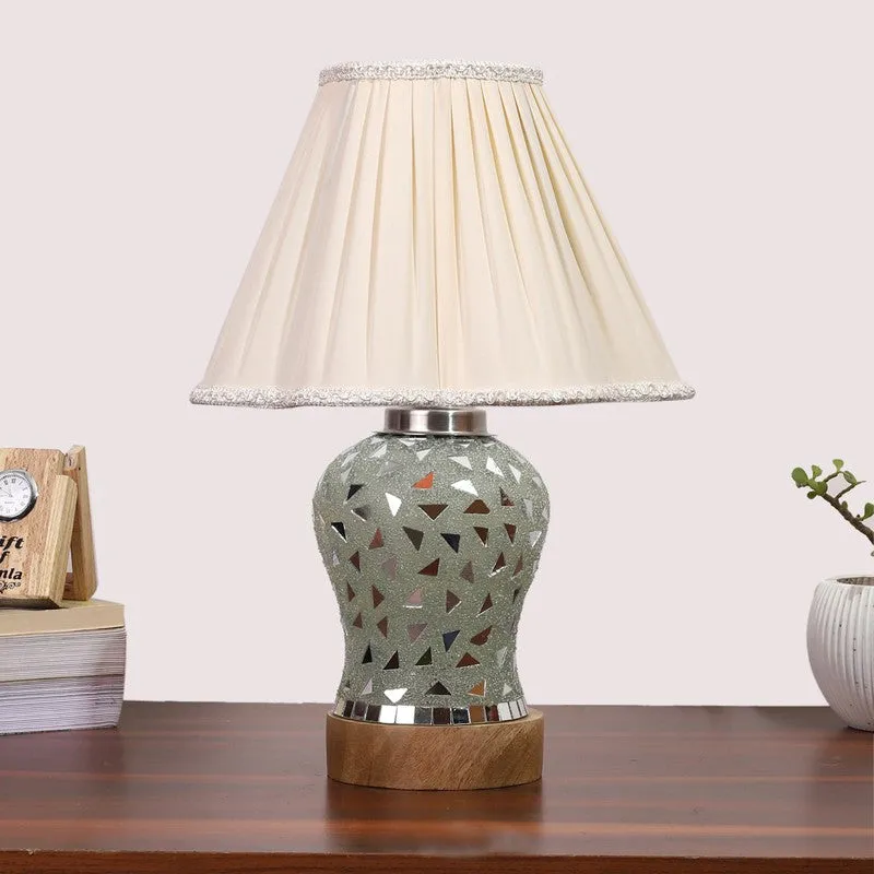 Liora Pleated Wooden Table Lamp - Multicolor media 4
