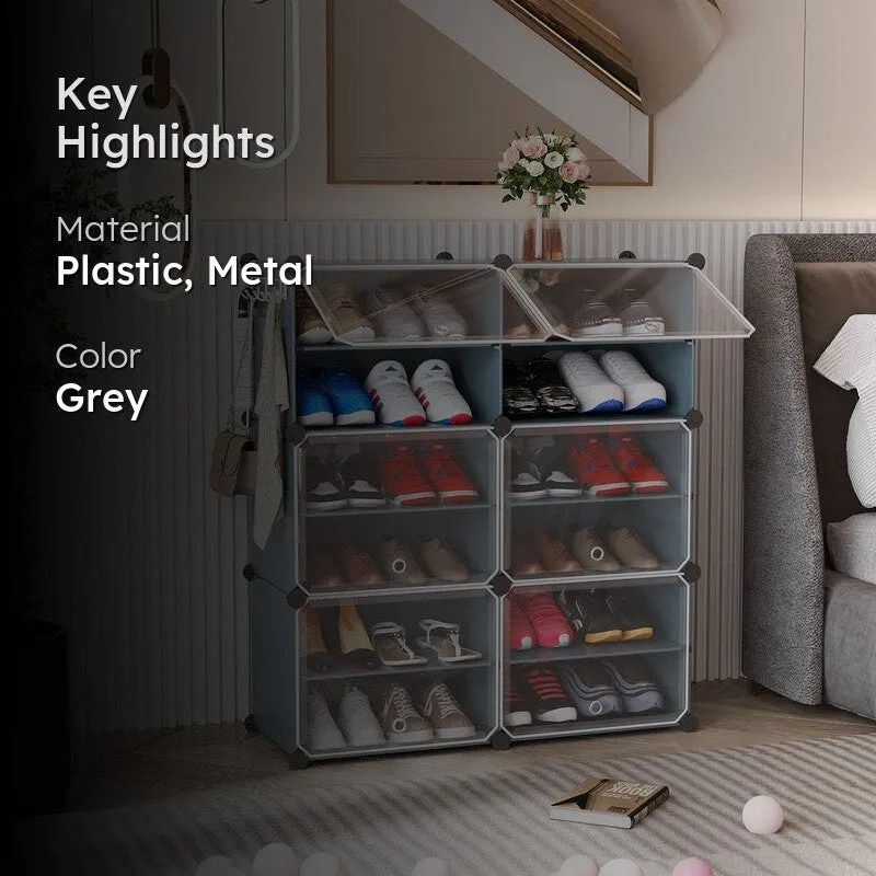 Wayfarer Grey Plastic & Metal Shoe Racks media 2