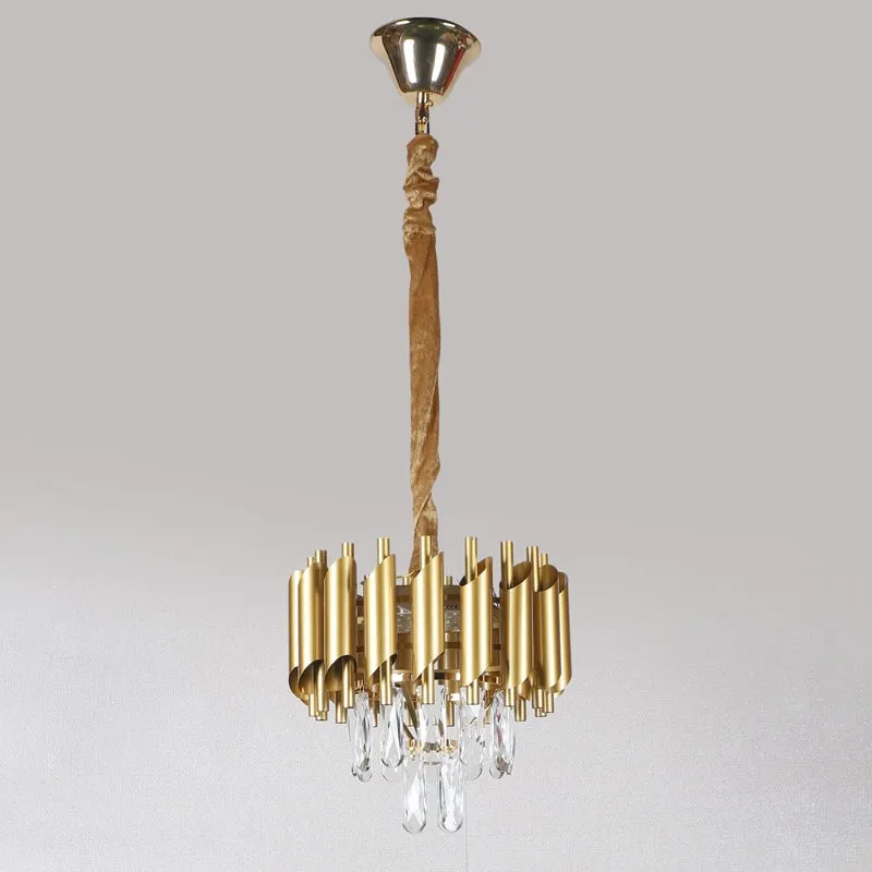 Auristra Iron Crystal Chandelier - Gold media 5