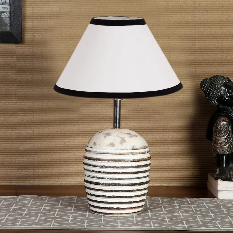 Lumexa Cotton Table Lamp With Wooden Base - White media 4