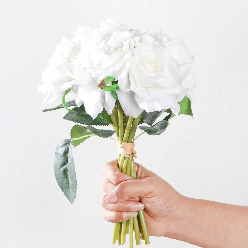 Aurielle Rose Fabric Artificial Flower - White media 4