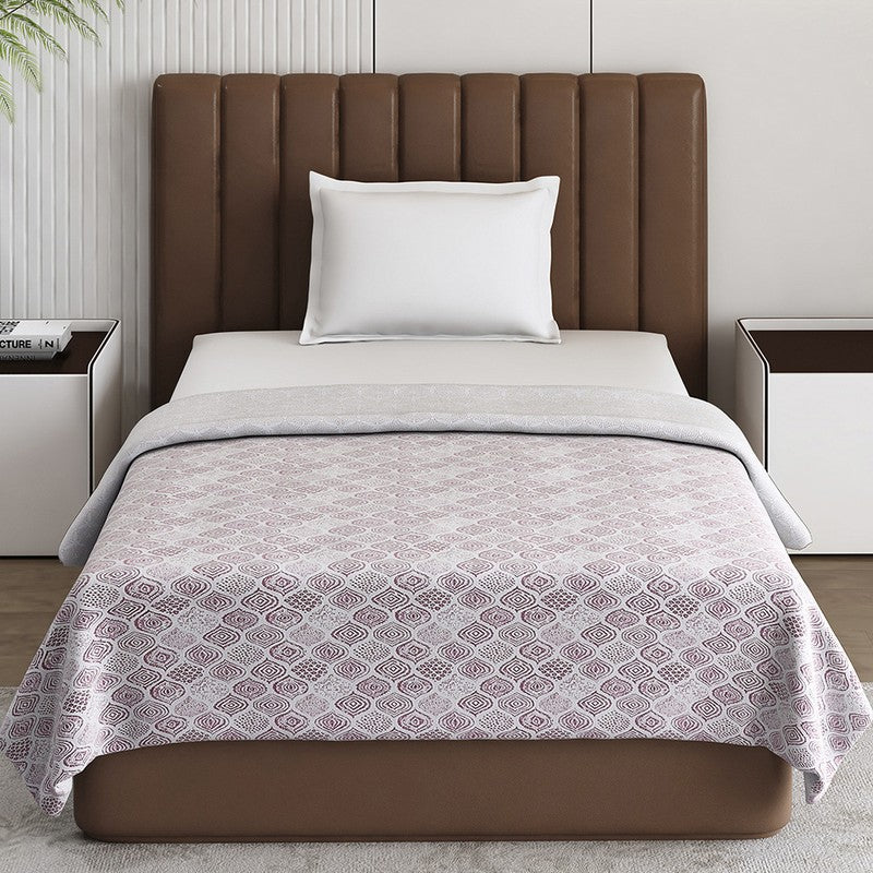 Monte Carlo Desiora Motif Print Polycotton Reversible Dohar (Peach) - 150 GSM media 4