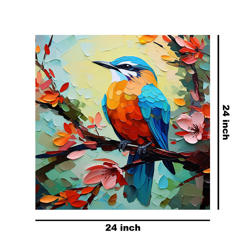 Bird On Branch Poly Canvas Wall Painting media 9