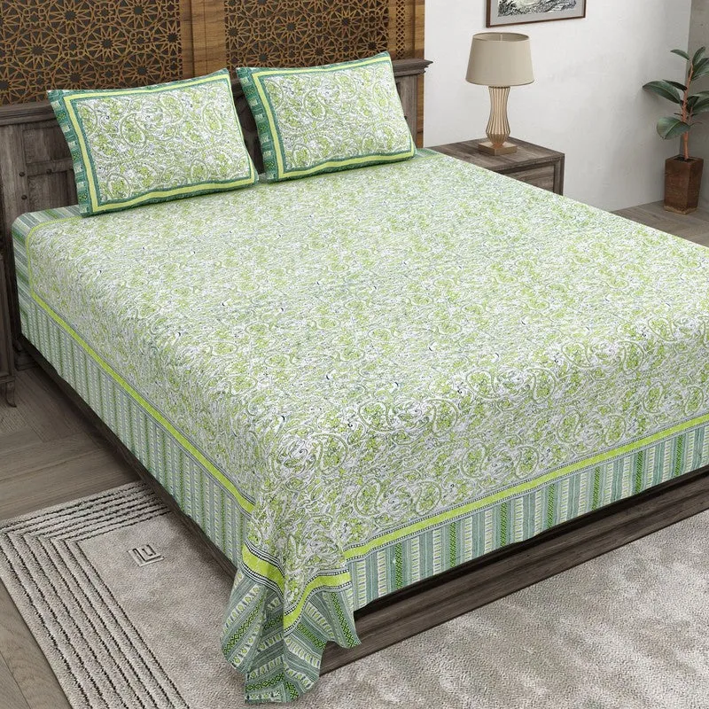 Formix Cotton Bedsheet (Green) - 240 TC media 1