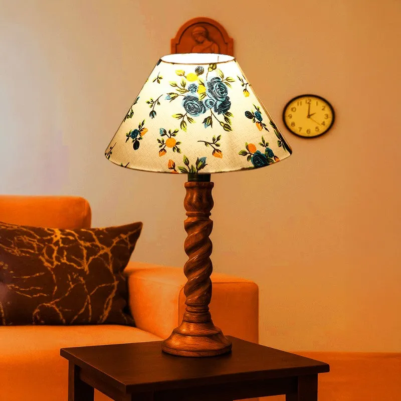 Elvane Evara Wooden Table Lamp - Multicolor media 1