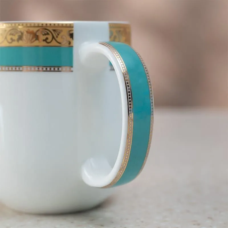 Rigva Porcelain Tea Cup (260 mL Each/Gold) - Set of Six media 3