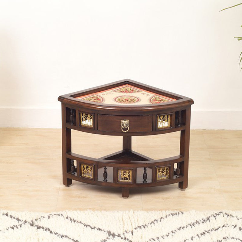 Quadro Teak Wood Side Table
