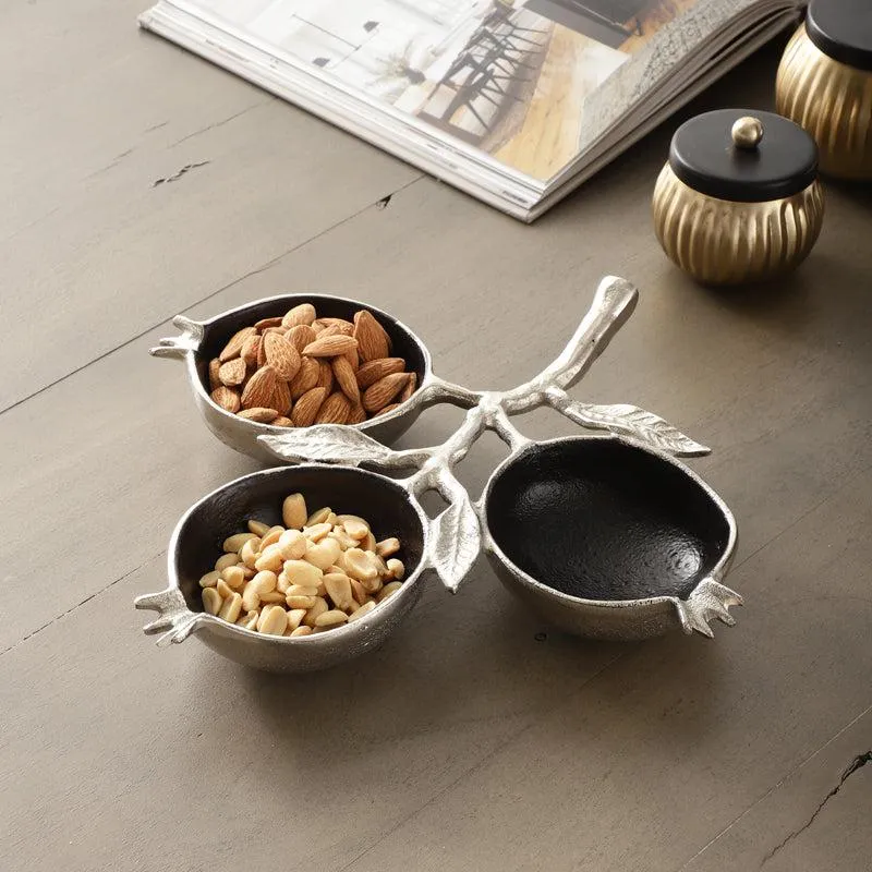 Pomegranate Shine Aluminum Platter - Black & Silver media 1