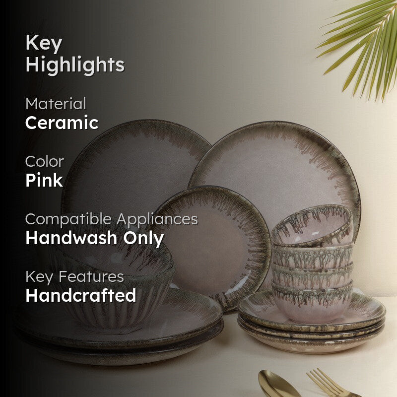 Serene Dineware Dinner Set (Pink) - 14 Piece Set media 2