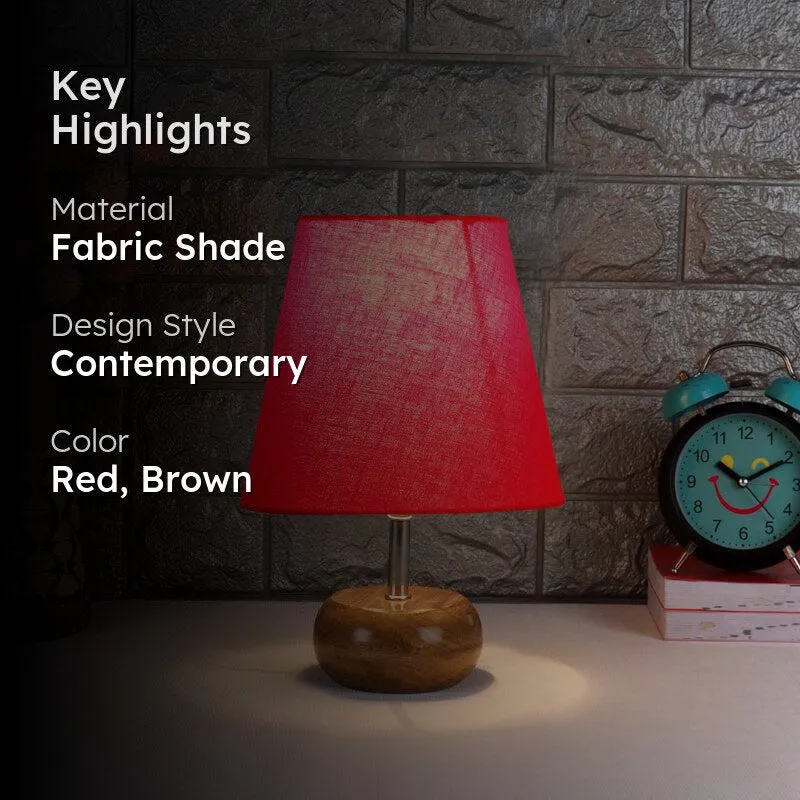 Astrova Fabric Table Lamp - Red,Brown media 2