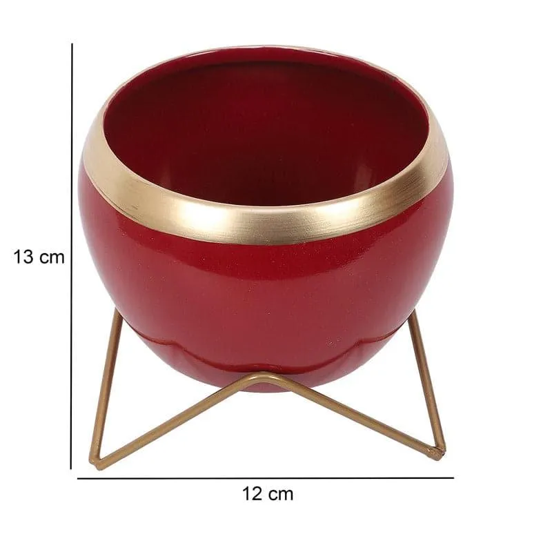 Apple Dun Planter (Red) - Set Of Two - 6