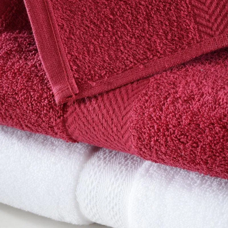 Miorah Bath Towel (Red & White) - Set Of Two media 3