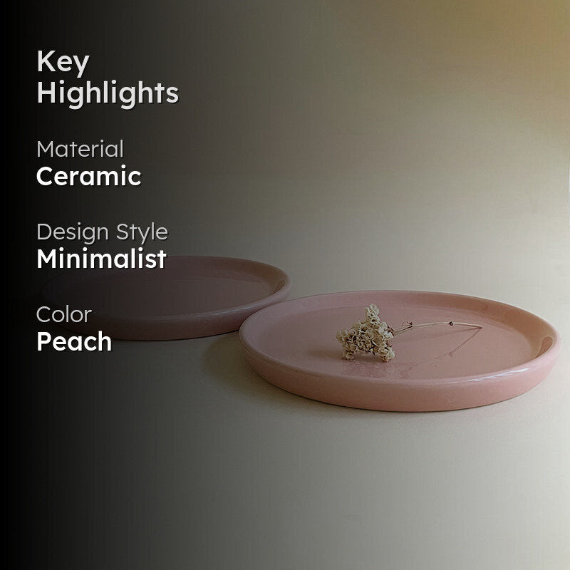 Aurale Ceramic Quarter Plate (Peach) - Set Of Two media 2