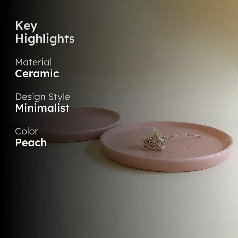 Aurale Ceramic Quarter Plate (Peach) - Set Of Two media 2