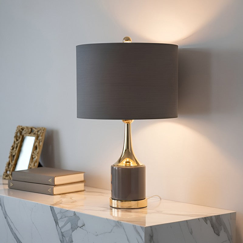 AarviDecor Norwood Designer Metal Table Lamp - Grey