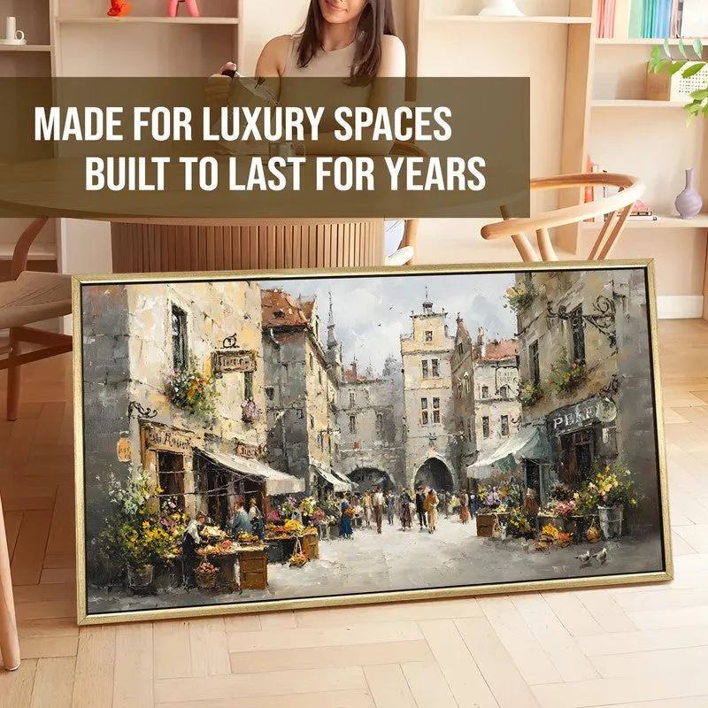 Townscape Canvas Wall Painting With Frame media 5