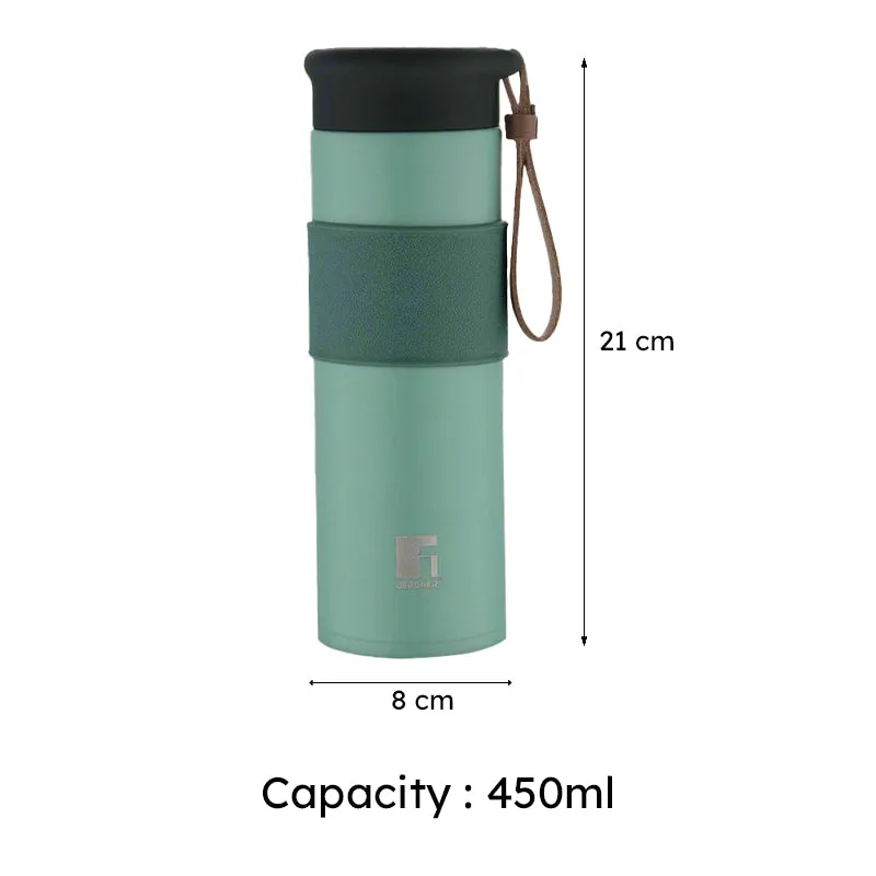 Bergner Walking Mountain Mist Thermosteel Hot And Cold Flask (Green) - 450 mL media 7
