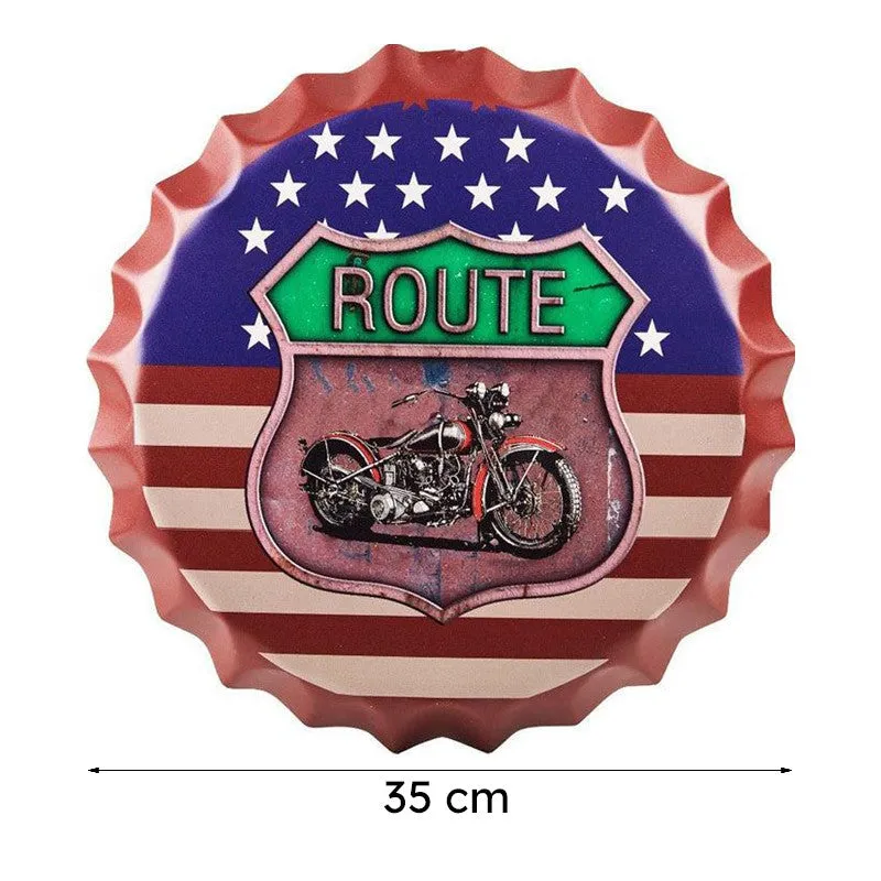 Route 66 Us Flag Bottle Cap Metal Wall Accent media 9