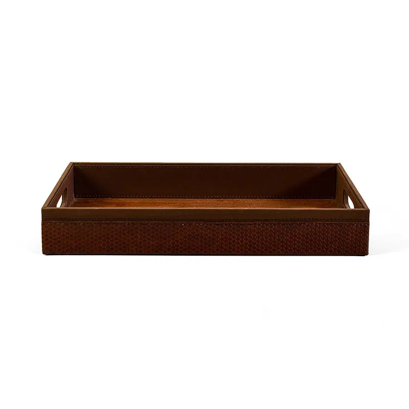 Trivox Faux Leather Serving Tray (Brown) - Set Of Two media 3