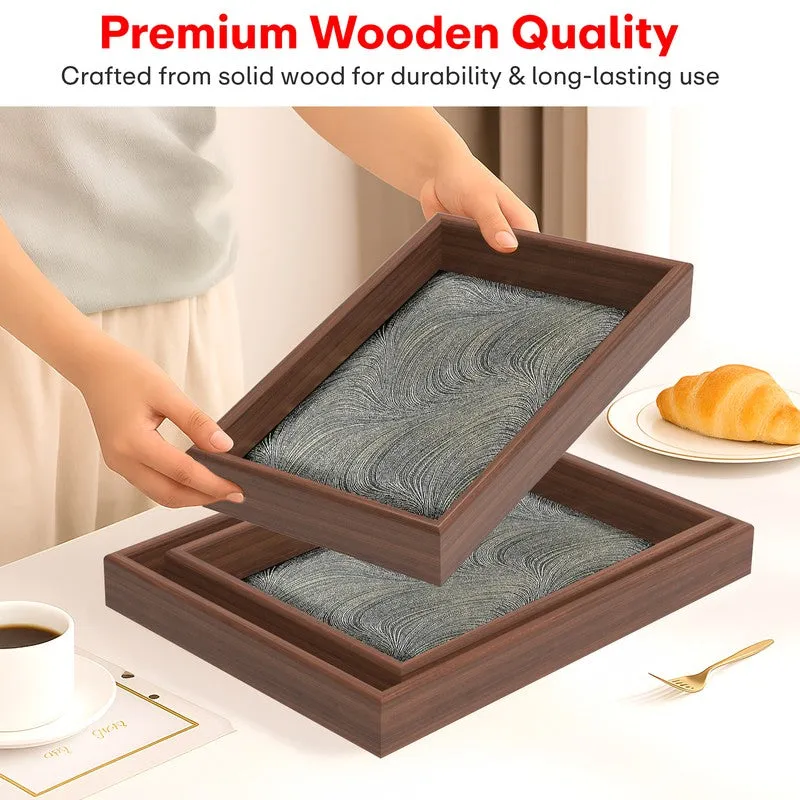 Rioware Decorative Rectangular Serving Tray - Set Of Three media 4