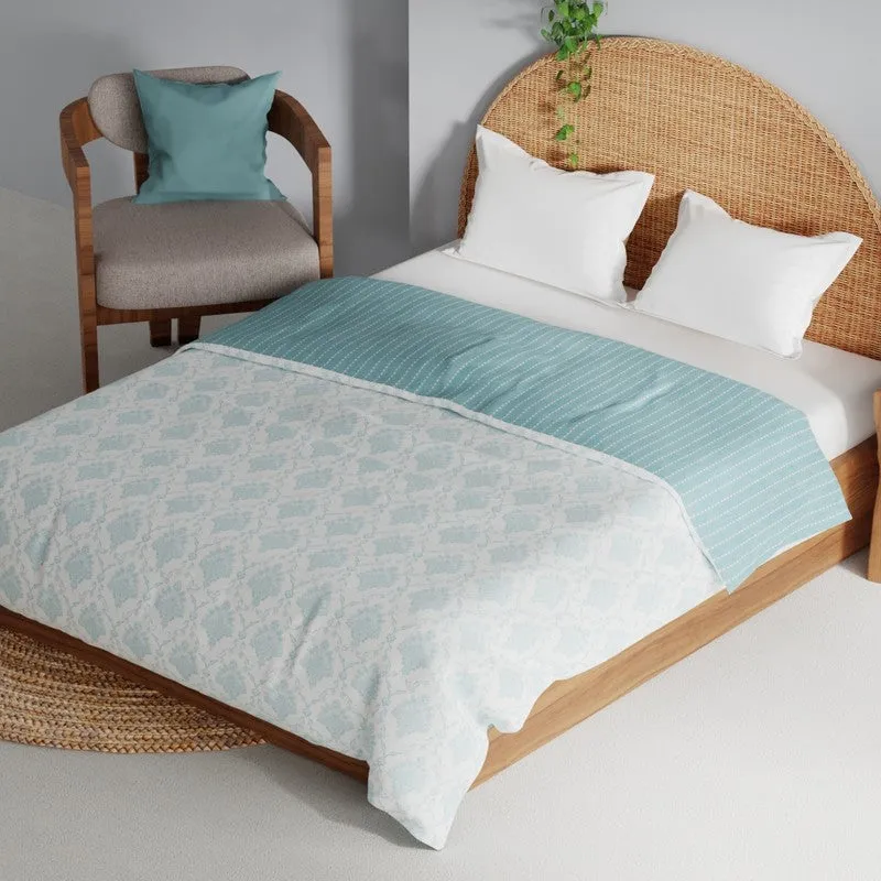 Grivor Cotton Dohar - Blue,White media 1