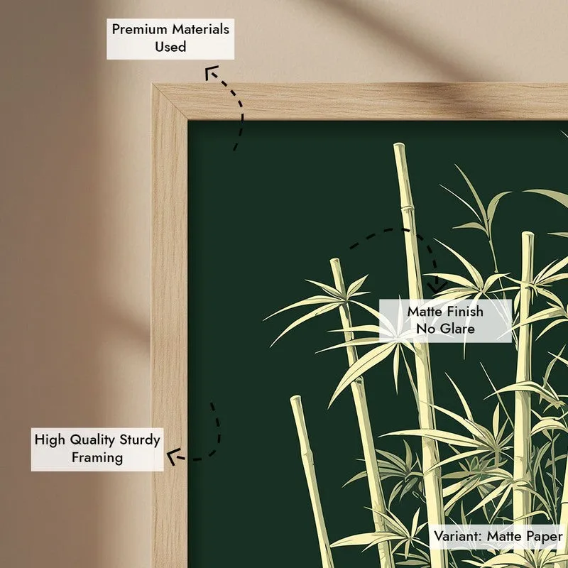 Bamboo Noir Botanical Archival Paper Wall Art - Natural Brown Frame media 6