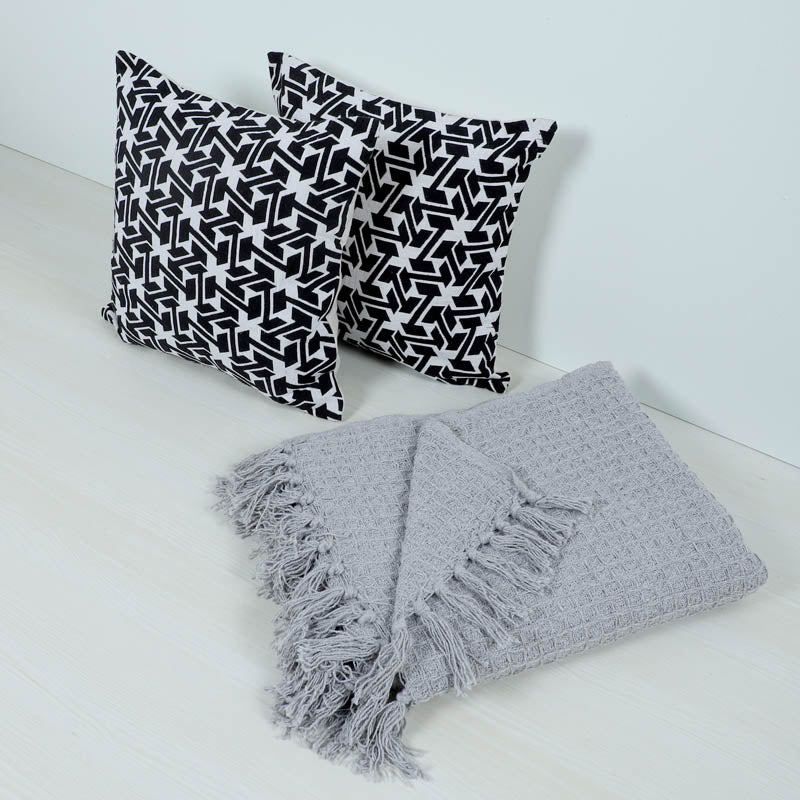 Krios Cotton Throw & Cushion - Three Piece Set media 3
