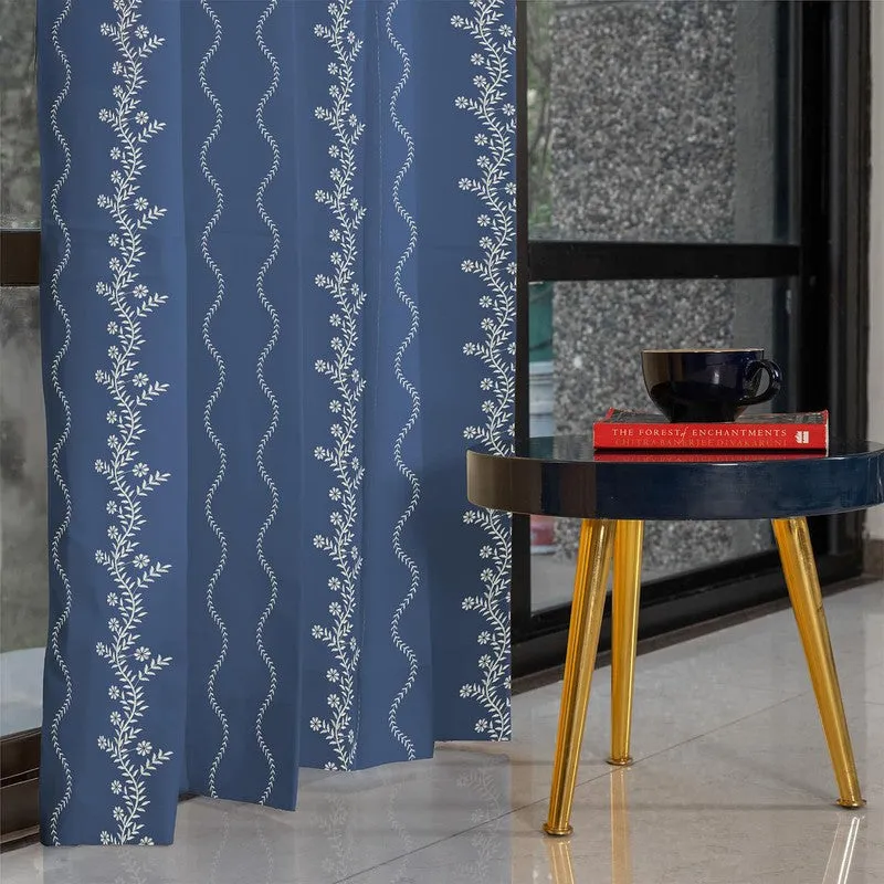 Urban Space Boho Curtain - Blue & White media 1