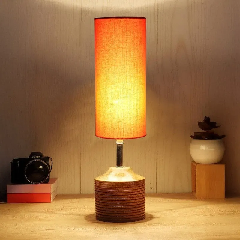 Solids Galore Fabric Table Lamp - Orange,Brown media 3
