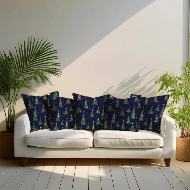 Starry Spruce Velvet Christmas Cushion Cover media 1