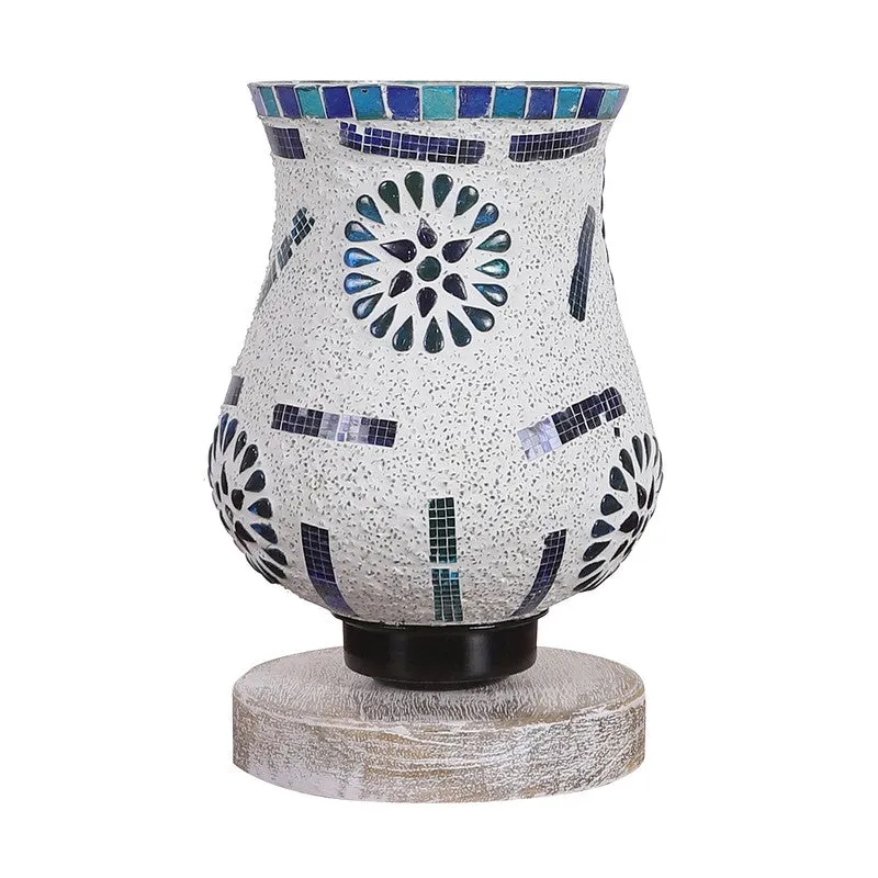 Brillora Mosaic Glass Table Lamp With Wooden Base - Multicolor media 5