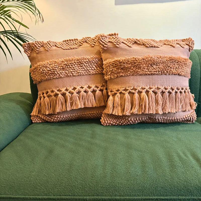 Squish-A-Lot Tufted Cushion Cover (Peach) - Set Of Two media 2